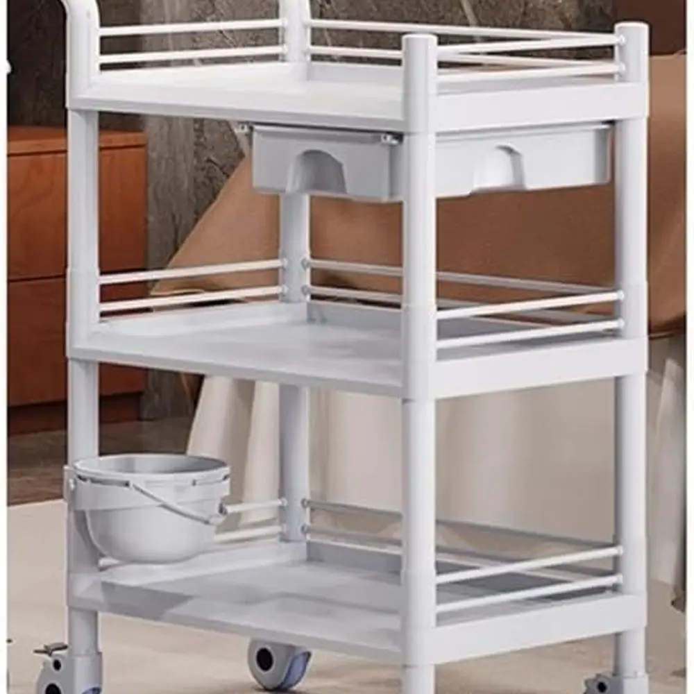 

Portable Hair Styling Cart for Salons, Compact Medical Utility Trolley