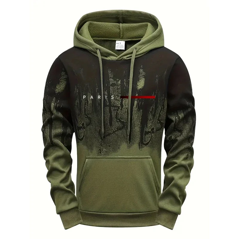 2025 Venta caliente de los hombres sudaderas con capucha París moda impreso pulóver masculino Otoño Invierno diario Casual deportes sudaderas gimnasio Fitness