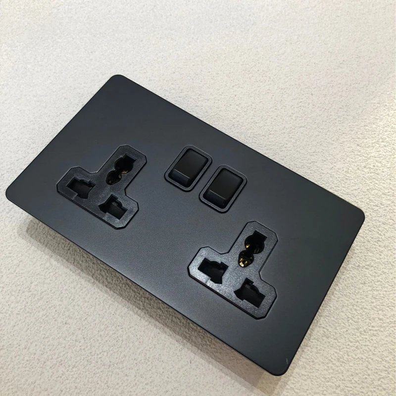 Black Toggle Electric Wall Light Control Channel Switch with TYPEC Power Socket USB Charging 220V1/2/3/4gang1/2way - Image 3
