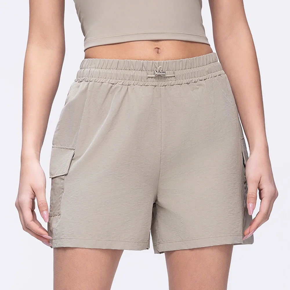 

Yoga Summer Casual Shorts Pocket Women Fitness Running Cycling Breathable Shorts High Waist Yoga Summer Workout Gym Shorts