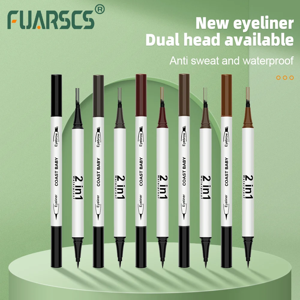 Eyebrow Pencil 5 Colors 2-in-1 Double Heads Four Forks Automatic Eyebrow Pencil Waterproof Sweatproof Eyeliner Eye Cosmetics