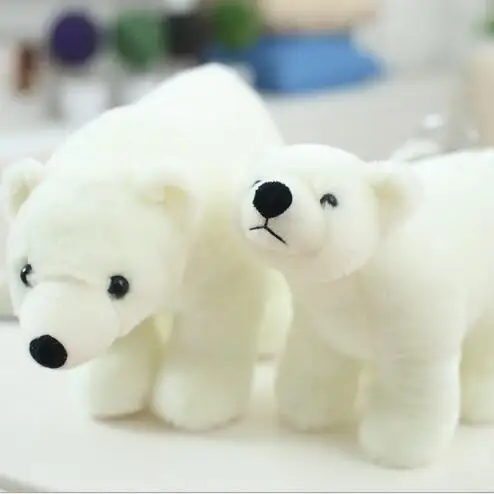 1Pcs 20cm/25cm New Cute White Polar Bear Stuffed Doll Creative White Bear Soft Teddy Plush Toy Fun Children Birthday Gifts