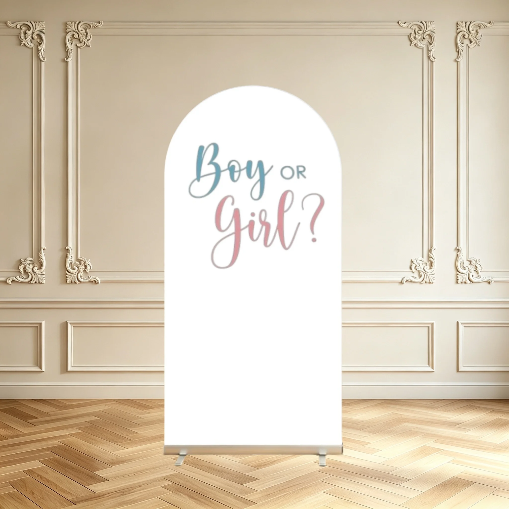 Boy or Girl Gender Reveal Arch Backdrop Cover Pink Blue Solid Color Baby Shower Party Decor Double Sided Arch Cover Background