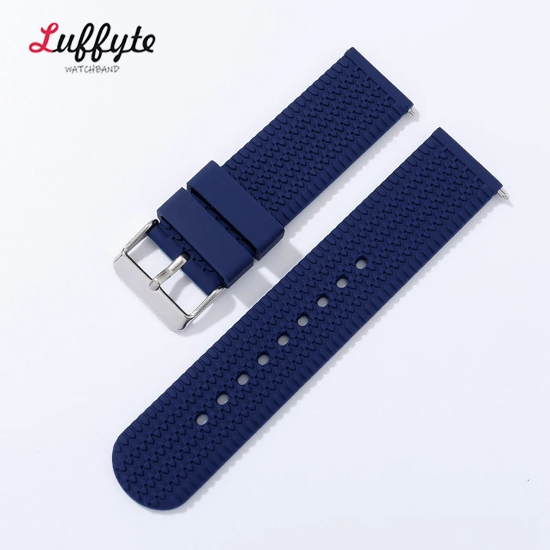 Sport Rubber Watch Strap Band Tire Pattern Silicone Waterproof Watch Bracelet 18mm 20mm 22mm 24mm Replacement Watchbands