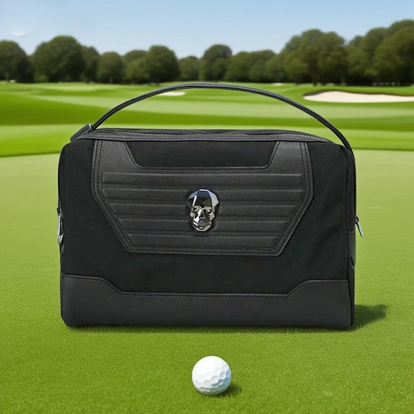

2025 Golf Wristlet with Dual Compartments, Water-Resistant Cosmetic Bag for Course & Travel