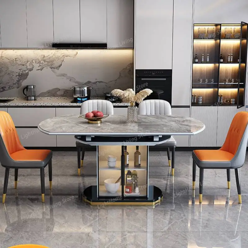 

European Design Dining Table White Drawer Heater Modern Kitchen Folding Tables Chairs Extendable Mesas De Comedor Home Furniture