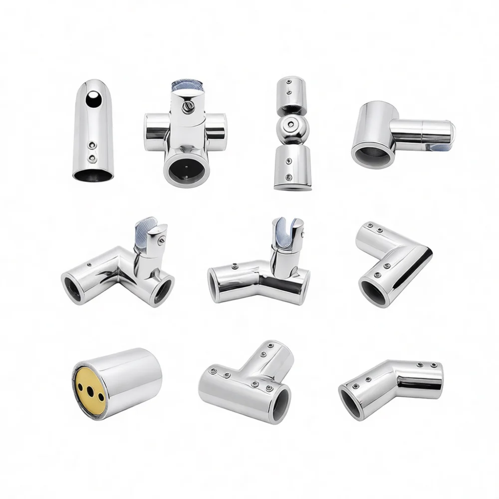 Stainless Steel 304 Bathroom Pipe Fitting 19mm 25mm Round Connector Shower Enclosure Fixing Hardware Wall Partition Kit