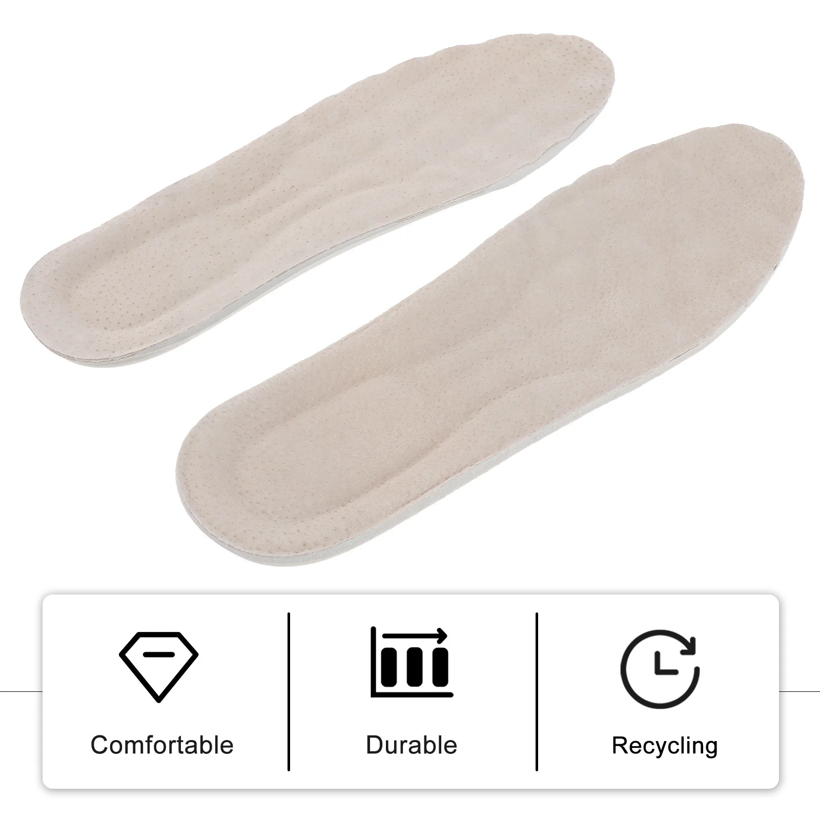 

1 Pair Latex Sports Insoles Size 37/38 Light Beige Breathable Sweat-Absorbing Comfortable Shoe Pads For Walking Running Emulsion