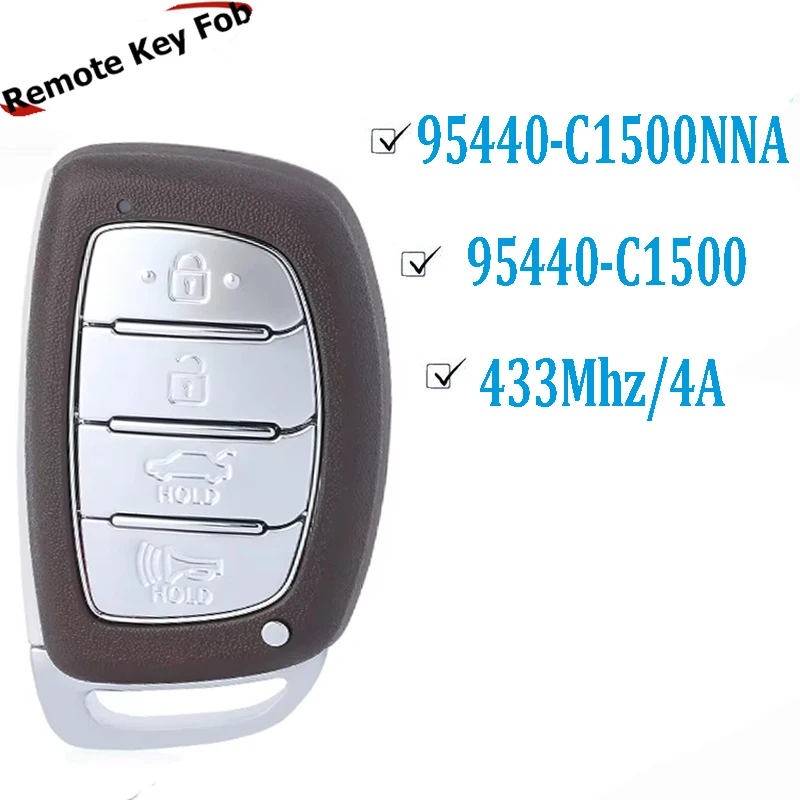 KEYECU Smart Remote Car Key Fob for Hyundai Sonata 2018 2019 95440-C1500,95440-C1500NNA, 95440-C2500 4B 433MHZ 8A