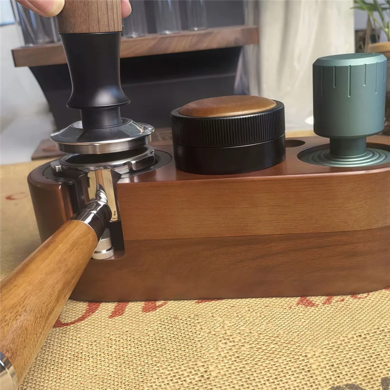ABLE-58MM 평평한 바닥 커피 탬퍼 일정한 힘 충격 탬퍼 커피 분배기 레벨러 도구 커피 탬퍼