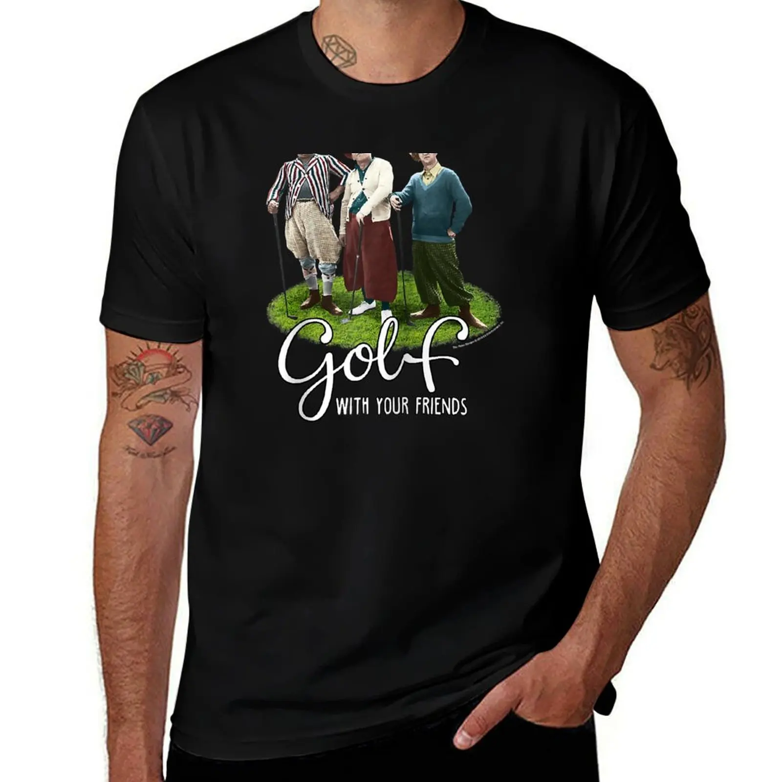 S- He Hree Sooges Golf Wih Your Friends Raglan Baseball Ee T-Shirt Casual Minimalist Short Sleeve Top