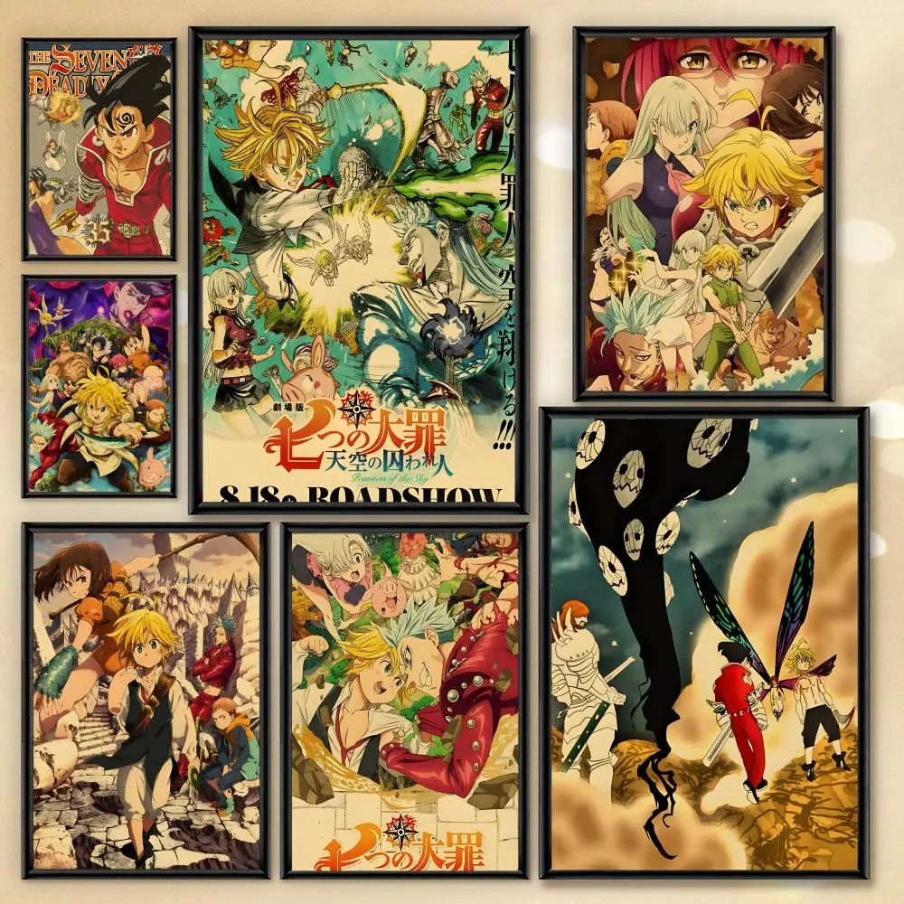 Anime S-Seven Deadly Sins Poster For Home Decoration Interior Bar Sticky Wall Art Printing Waterproof Room Decor