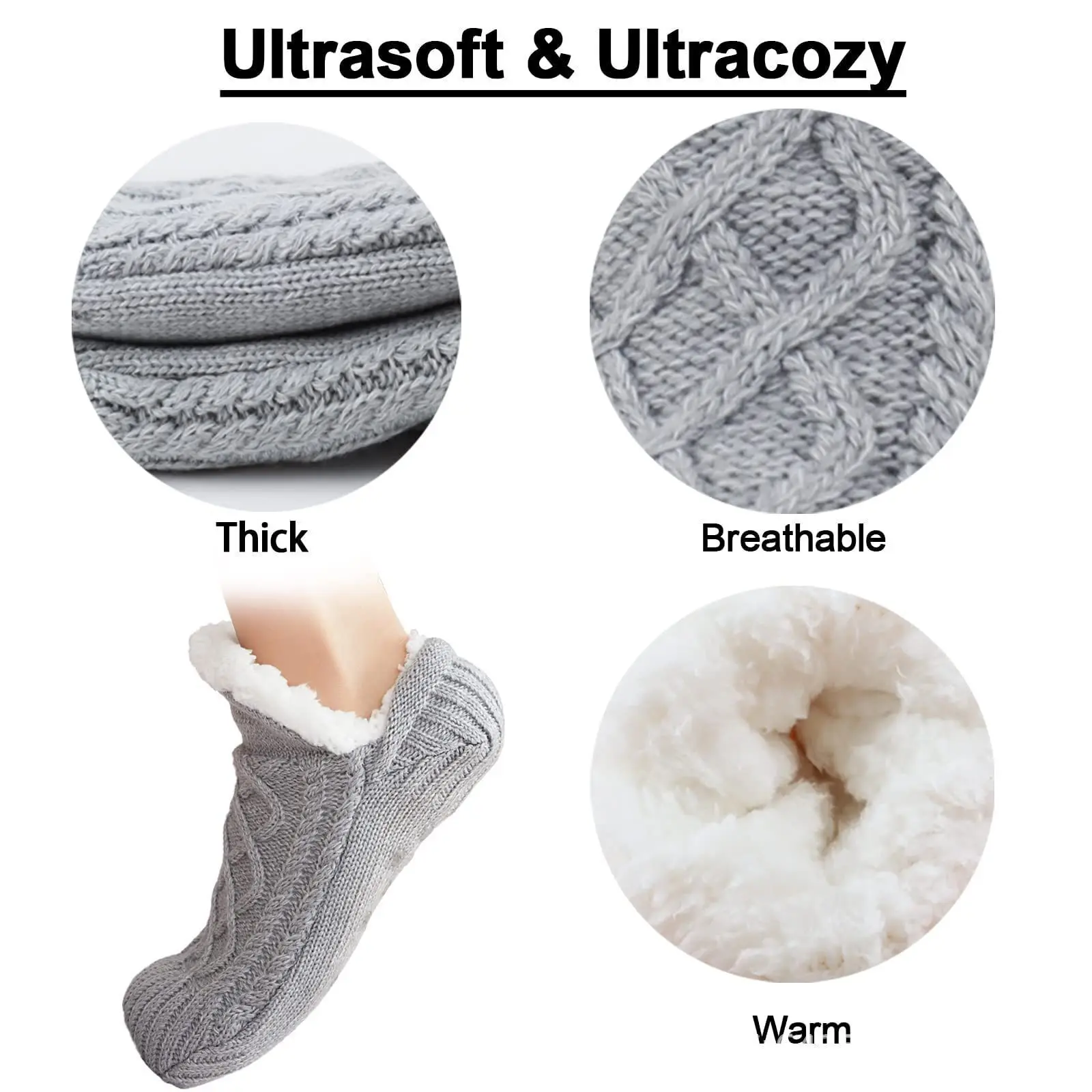 Thickened Thermal Women Mens Slipper Socks New Winter Warm Short Cotton Home Sleeping Soft Non Slip Grip Fuzzy Floor Sock Fluffy