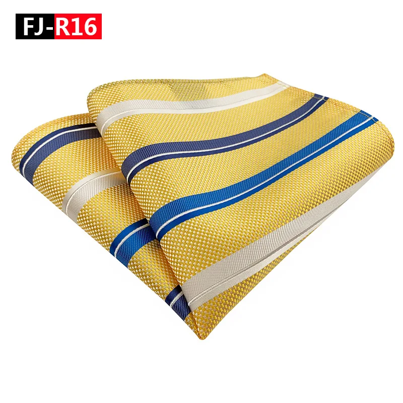 Men's brown Handkerchief Square linen pocket square Fashion Stripe Suit Towel Formal clothing-accessories