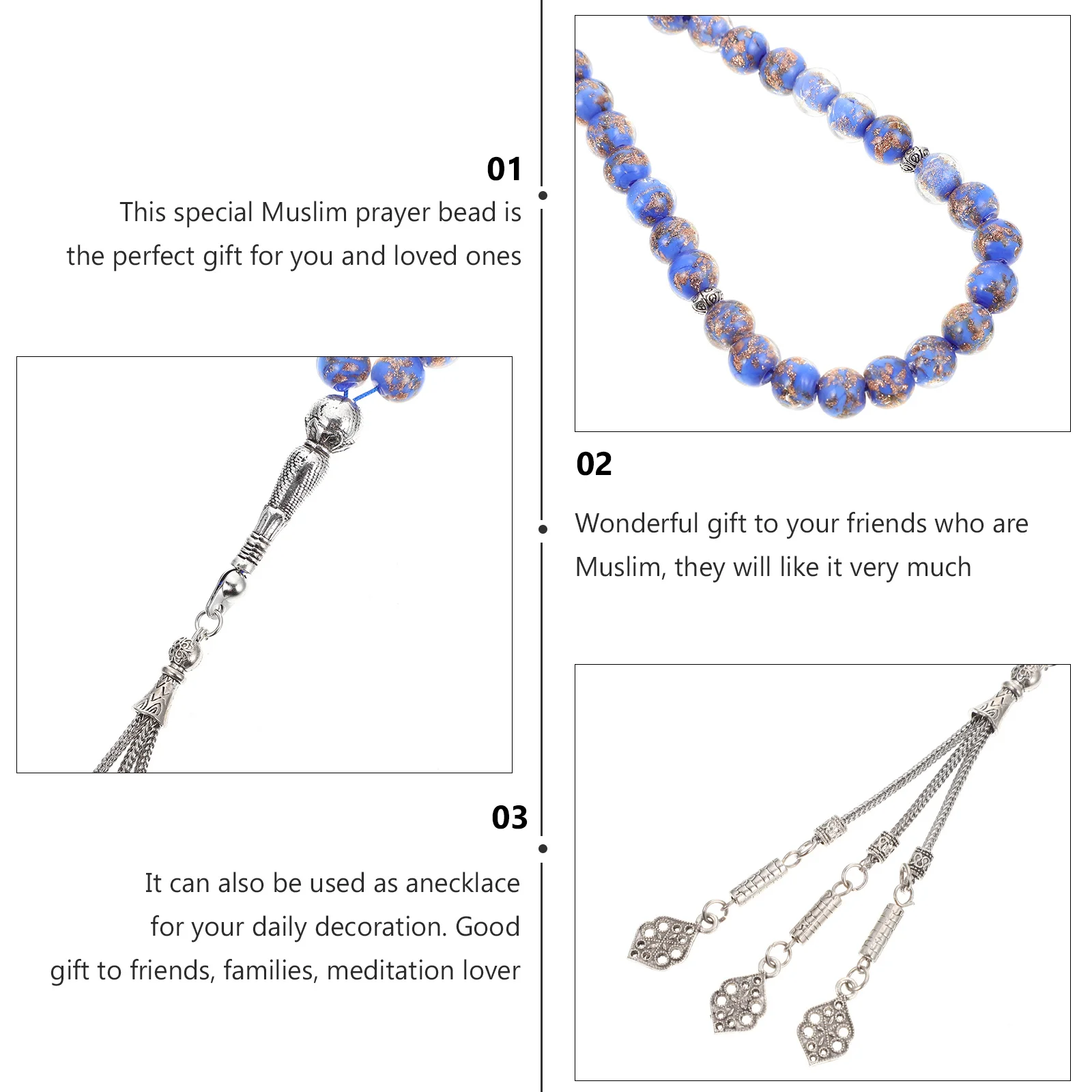 

Muslim Prayer Bead String For Islamic Wedding Favor Religious Rosary Bracelet Meditation Gift Beads Chain