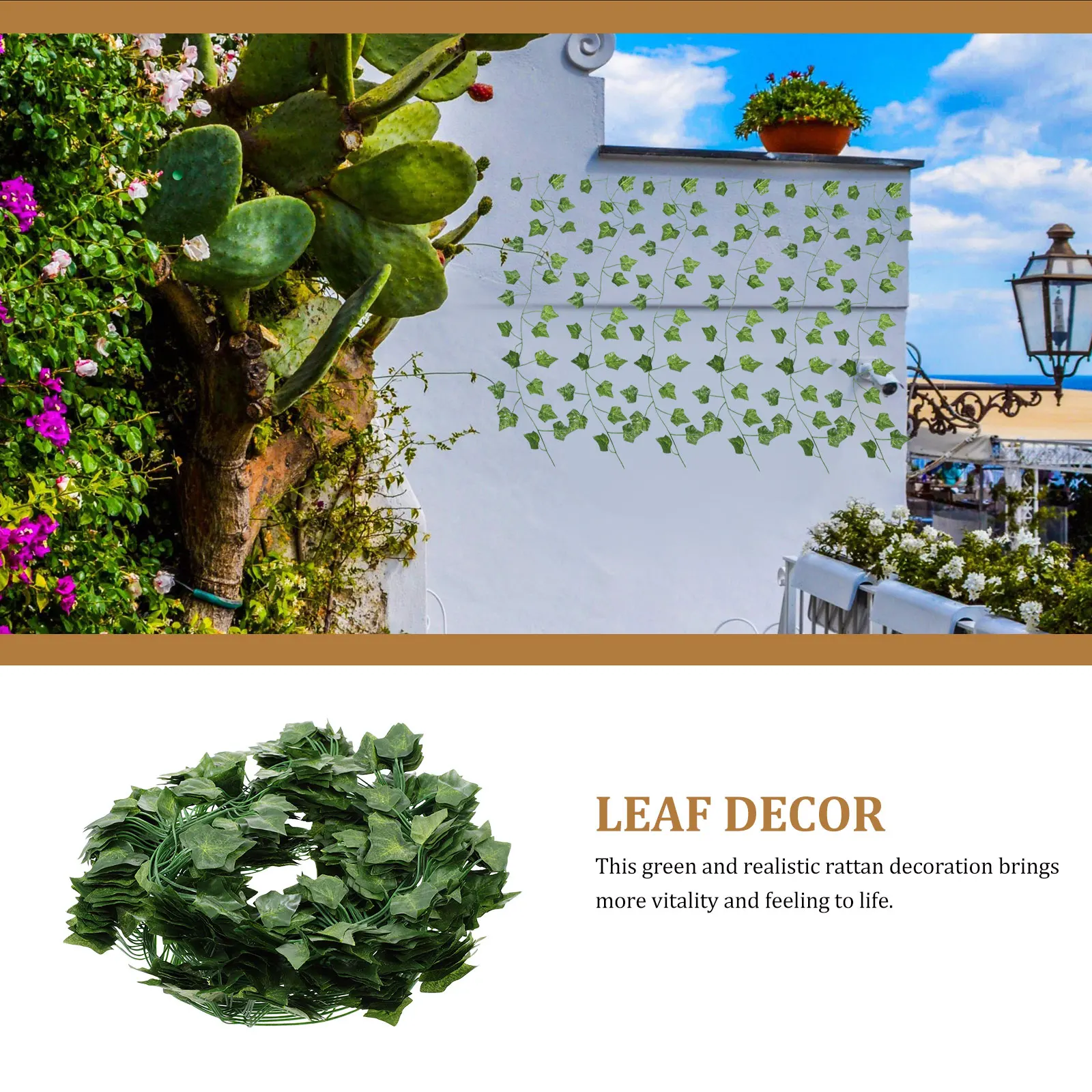 

12Pcs Fake Simulation Leaf Rattan Potato Leaf Hanging Vine Garland for Home Garden Decoration Artificial Rattan