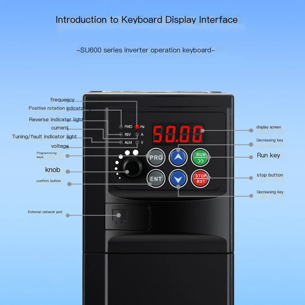 Vfd For Water Pumps And Fans Reliable Motor Protection Black 2.2KW Inverter Vector Control Chip Quiet Cooling Fan