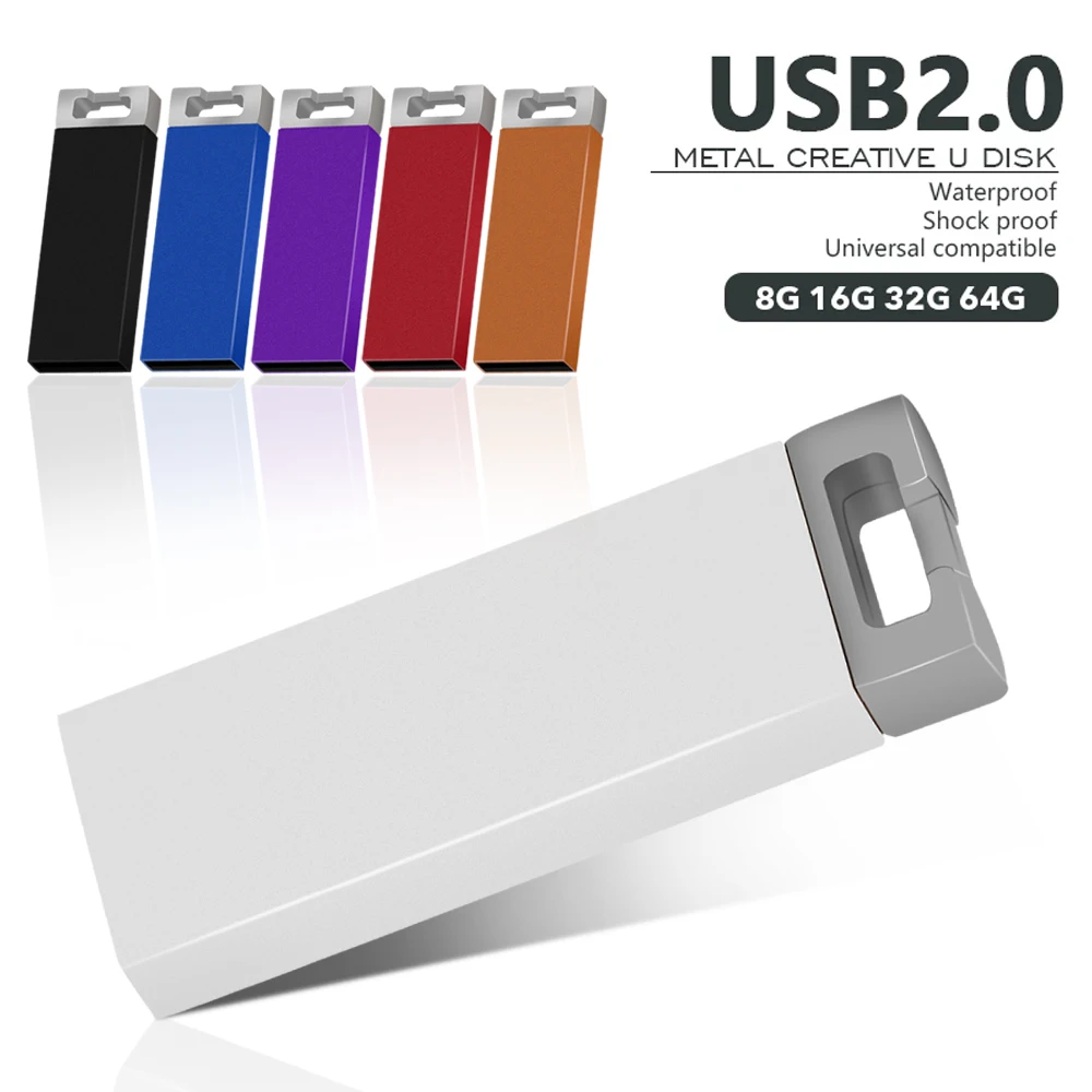 Real capacity Metal USB Flash Drive  64GB 32GB 16GB 8GB 4GB  Flash USB2.0 pen drive waterproof Flash  PenDrive custom logo