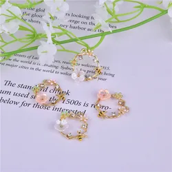 10pcs/pack Bee Flower Lace Metal Jewlery Charms  for Bracelet Eearring DIY Making 18mm
