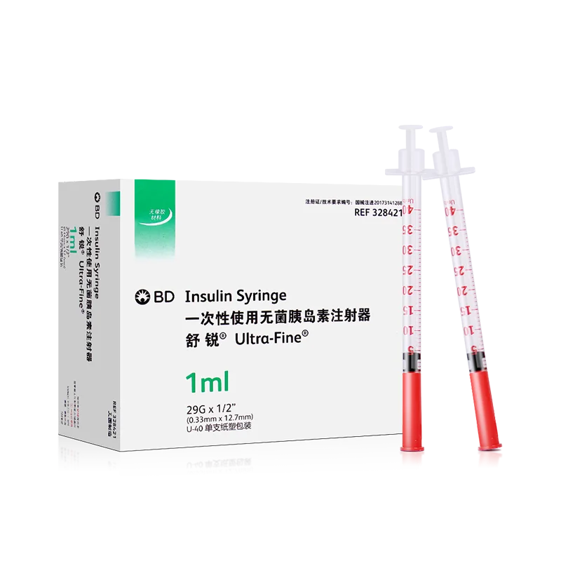 BD Syringe Shurui Disposable Insulin Syringe Using Sterile 1ml Syringe Tube Diabetes Universal