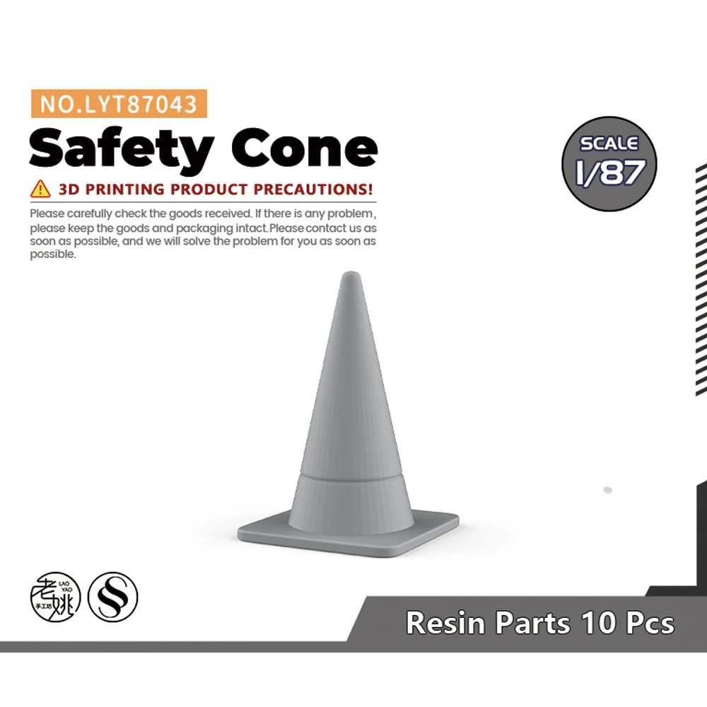 Yao's Studio LYT87043 1/87 HO Safety Cone  For Model Railroads Display Prop      