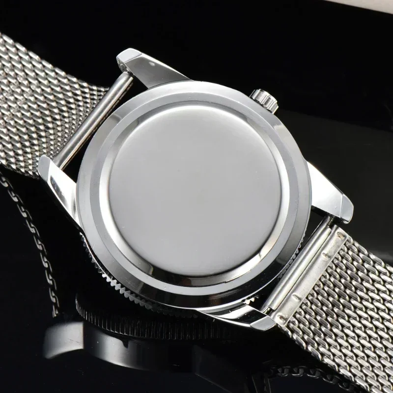 2024 Luxury Men\'s Ocean Series Stainless Steel Automatic Date Gift  Watch Stainless Steel Mesh Belt Quartz Waterproof Watch