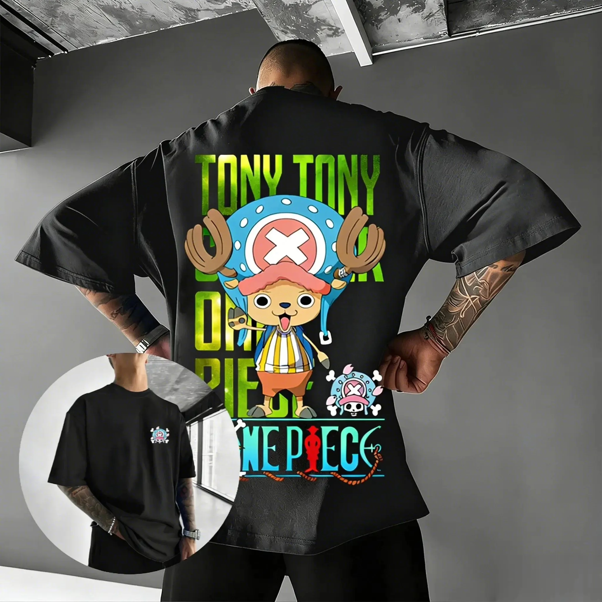 

New 2026 Oversized Vintage One Piece Anime Chopper Graphic T-Shirt Short Sleeve Summer Casual Tee for Men And Women Streetwear