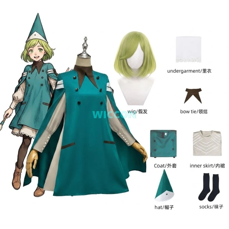 Disfraz de Bruja Medieval Atelier Coco, Conjunto Completo con Vestido, Chaqueta, Sombrero y Accesorios para Mujer, Disfraz de Cosplay para Halloween y Festivales