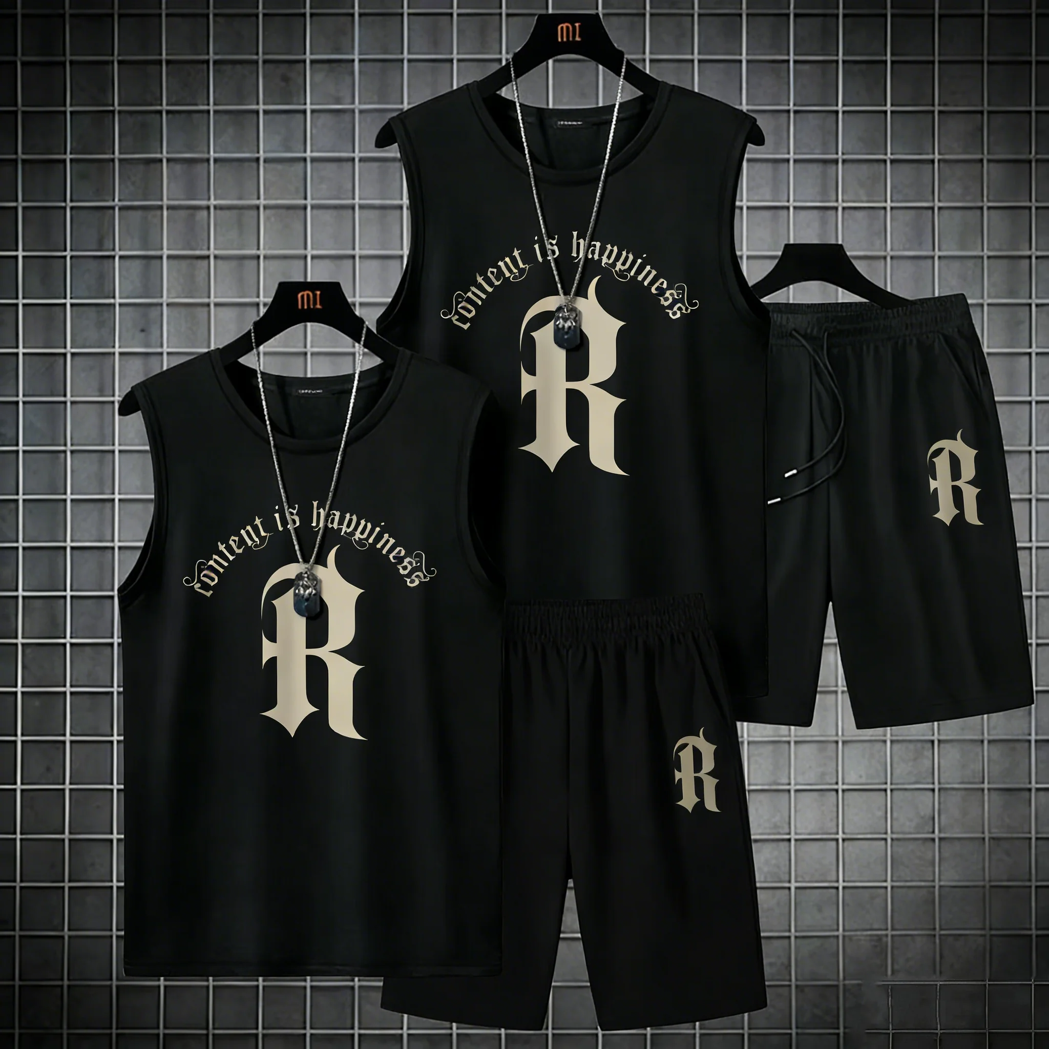 

2PCS quick drying Set Summer Basketball shorts Gym Short Sleeve T-shirt Shorts pants Tracksuits Men Casual Men Clothing Joggers