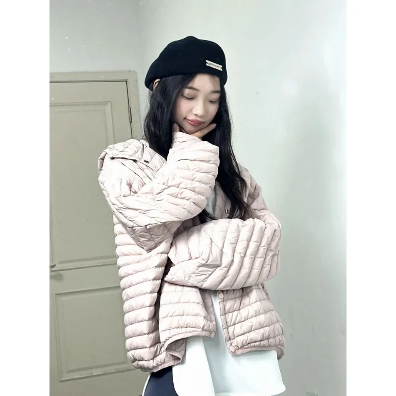 Women's New Style Literary and Artistic Lightweight White Duck Down Down Jacket Batwing Sleeves Versatile Outerwear Comfortable