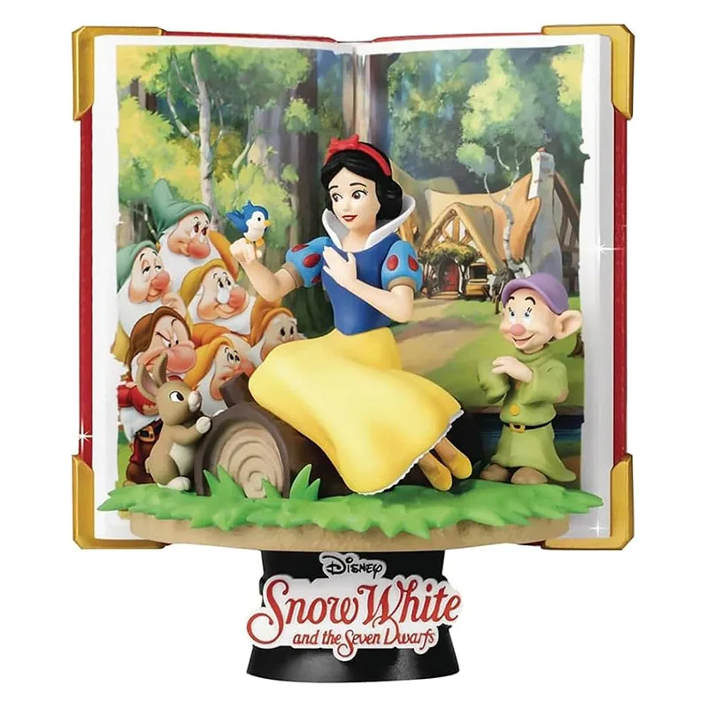Figuras de acción de princesa StoryBook de Disney, Blancanieves y los siete enanitos, juguetes de escenario D, estatuas, decoración del hogar, regalos de cumpleaños