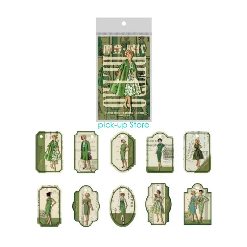 Q5WA 30 قطعة/الحزمة ملصقات سكرابوكينغ الرجعية الديكور سكرابوكينغ صالح لتخصيص ألبومات الصور المخططين مذكرات المفكرة #3