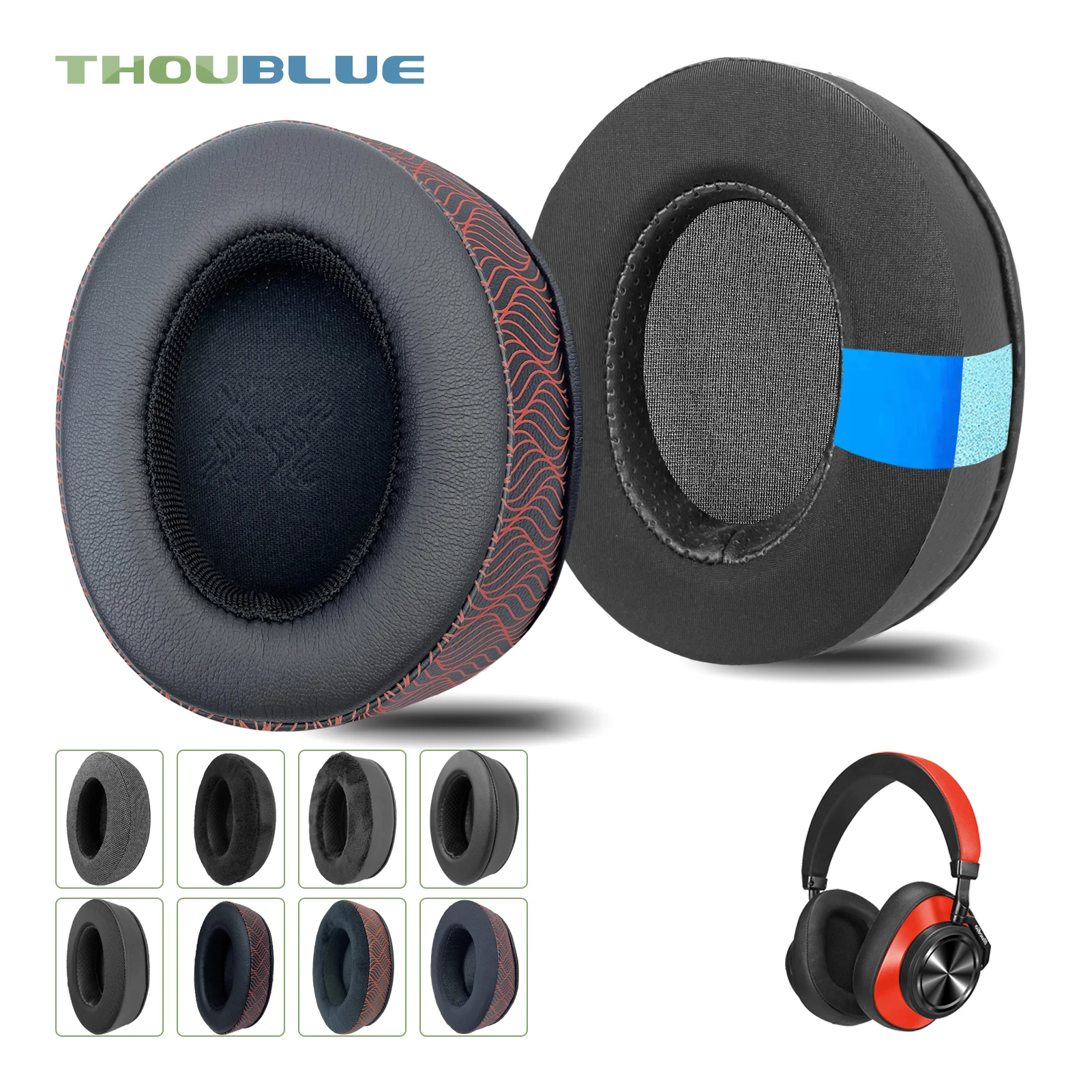 THOUBLUE Replacement Ear Pad for Bluedio T6 T6S T6C T7 T7+ Headphone Earmuffs Ear Cushion Cover Headbeam