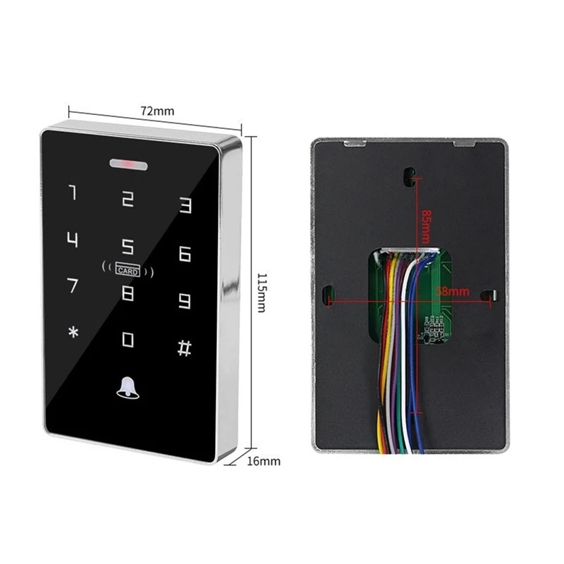 NFC Access Controller Waterproof Door Lock Keyboard Card Swiping Password IC ID Dual Frequency 125Khz 13.56Mhz