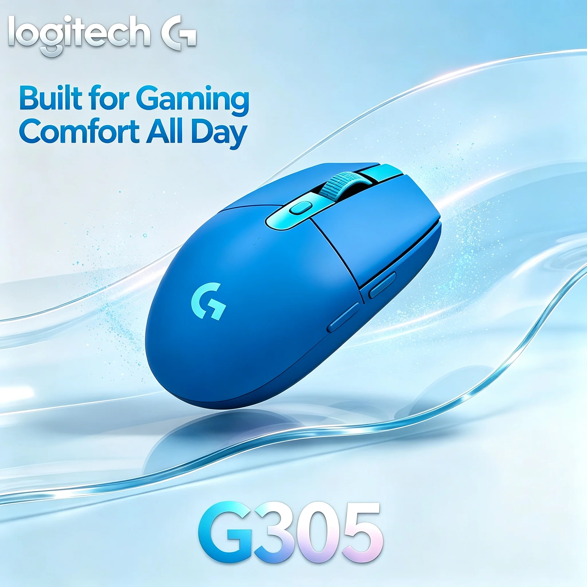 Logitech G305 Wireless Gaming Mouse Ergonomic Design 12000DPI HERO Sensor For PC Gaming & Home Office