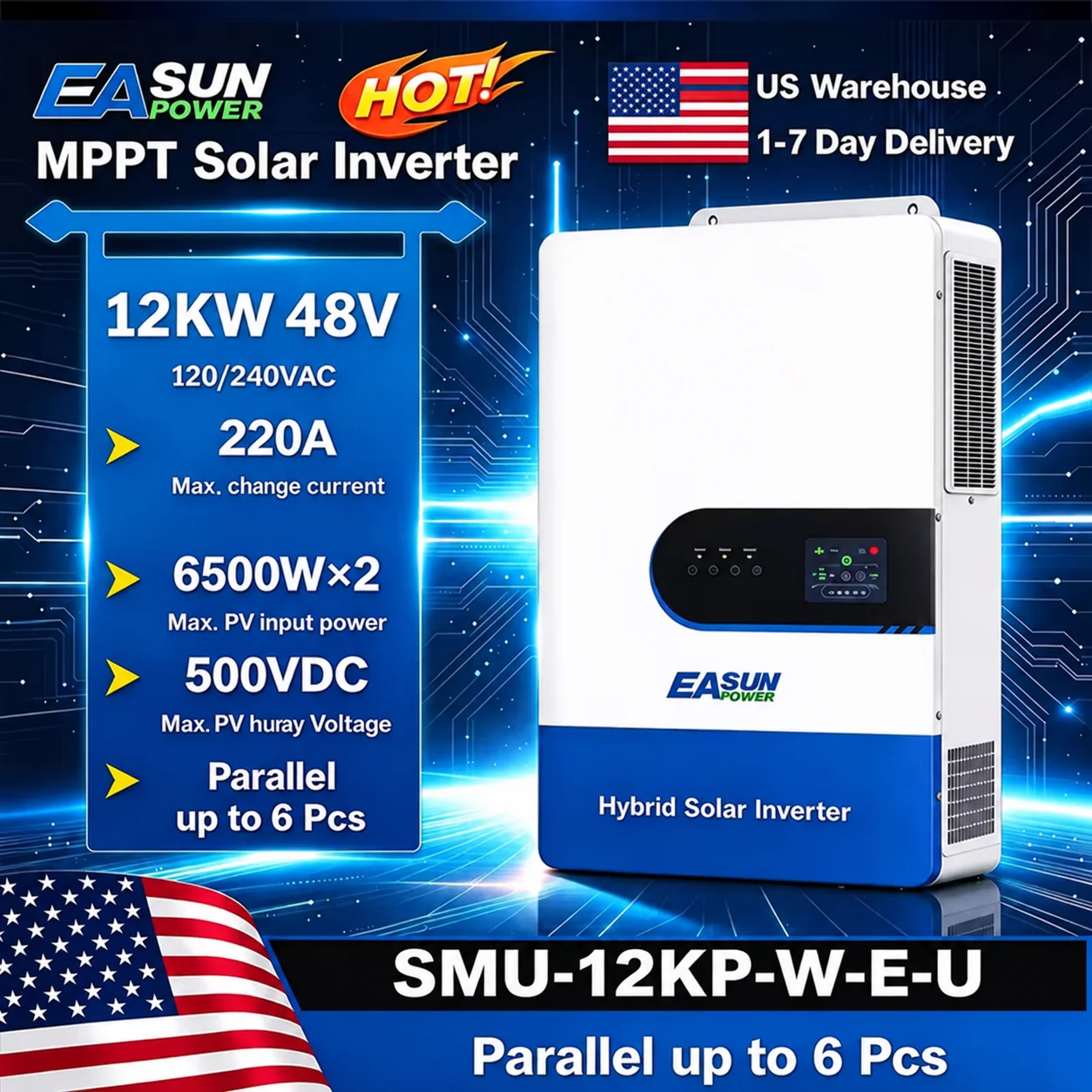 Charge Controller Solar - EASUN POWER 12KW Split Phase Solar