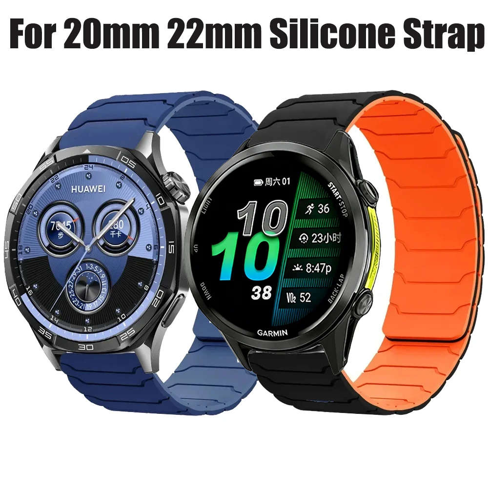 Silikonarmband für Garmin Forerunner 970 965 570 265 165 Magnetisches Uhrenarmband für Huawei Watch GT6/5/4 Pro 46mm Armband