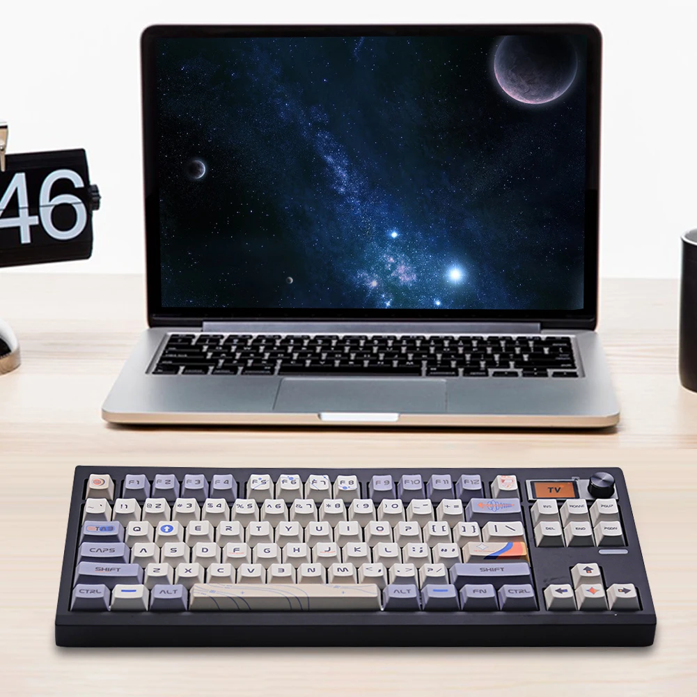 مجموعة لوحة مفاتيح ألعاب GMK87-Mechanical ، لوحة مفاتيح صامتة ، قابلة للبرمجة عبر المقبض ، شاشة للألعاب الإلكترونية ، المكتب ، 87 مفتاح