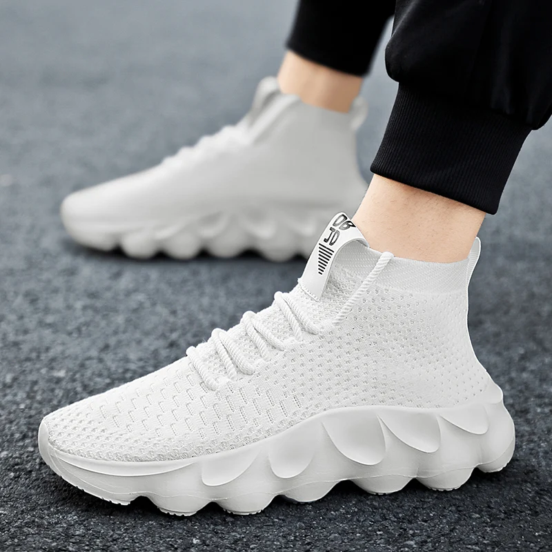 Men's Large Size Outdoor Hiking Running Shoes Men Shoes Casual Lace-up Soft Jogging Men's Running Shoes Fashion Casual Socks