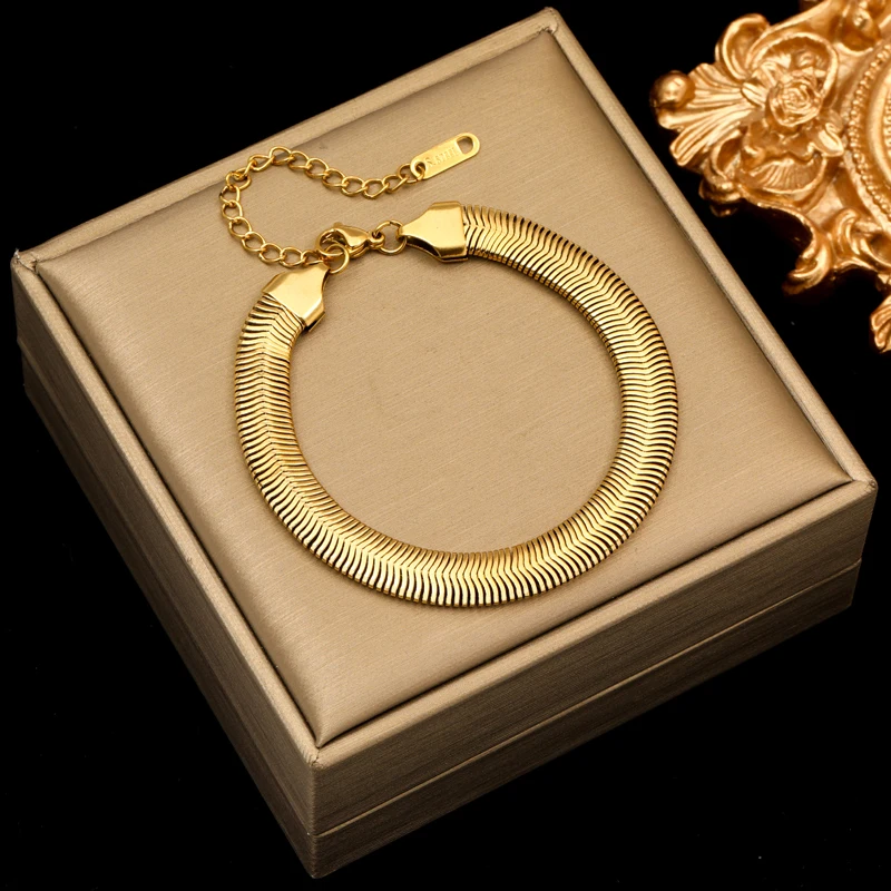 Eilieck 316l Edelstahl verdrehte Armband Armreifen für Frauen trend ige 18 Karat vergoldete Handgelenk kette wasserdichte Schmuck Geschenk party