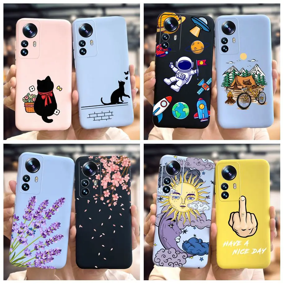 For Xiaomi 12 Pro 5G Case Cute Cartoon Painted Matte Cover For Xiaomi Mi 12 Pro 5G Global Funda on Xiomi 12 Pro Mi12 12X 5G Capa