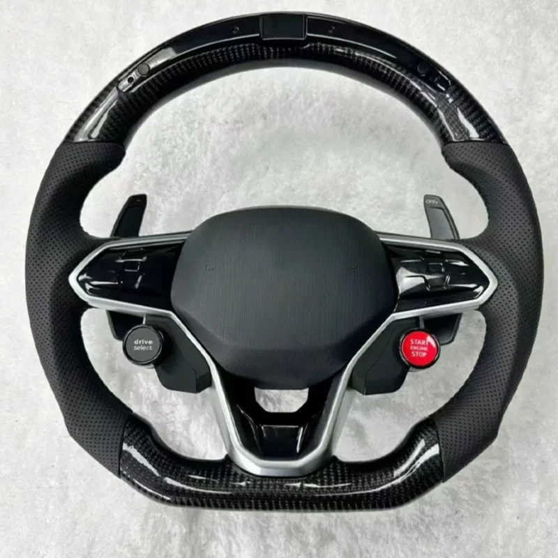 Leather For Volkswagen VW Golf 8 MK8 POLO GOLF 7 GTI R-line MK7 MK6 Passat CC GTS Scirocco GTD GTE GLI JETTA Steering Wheel