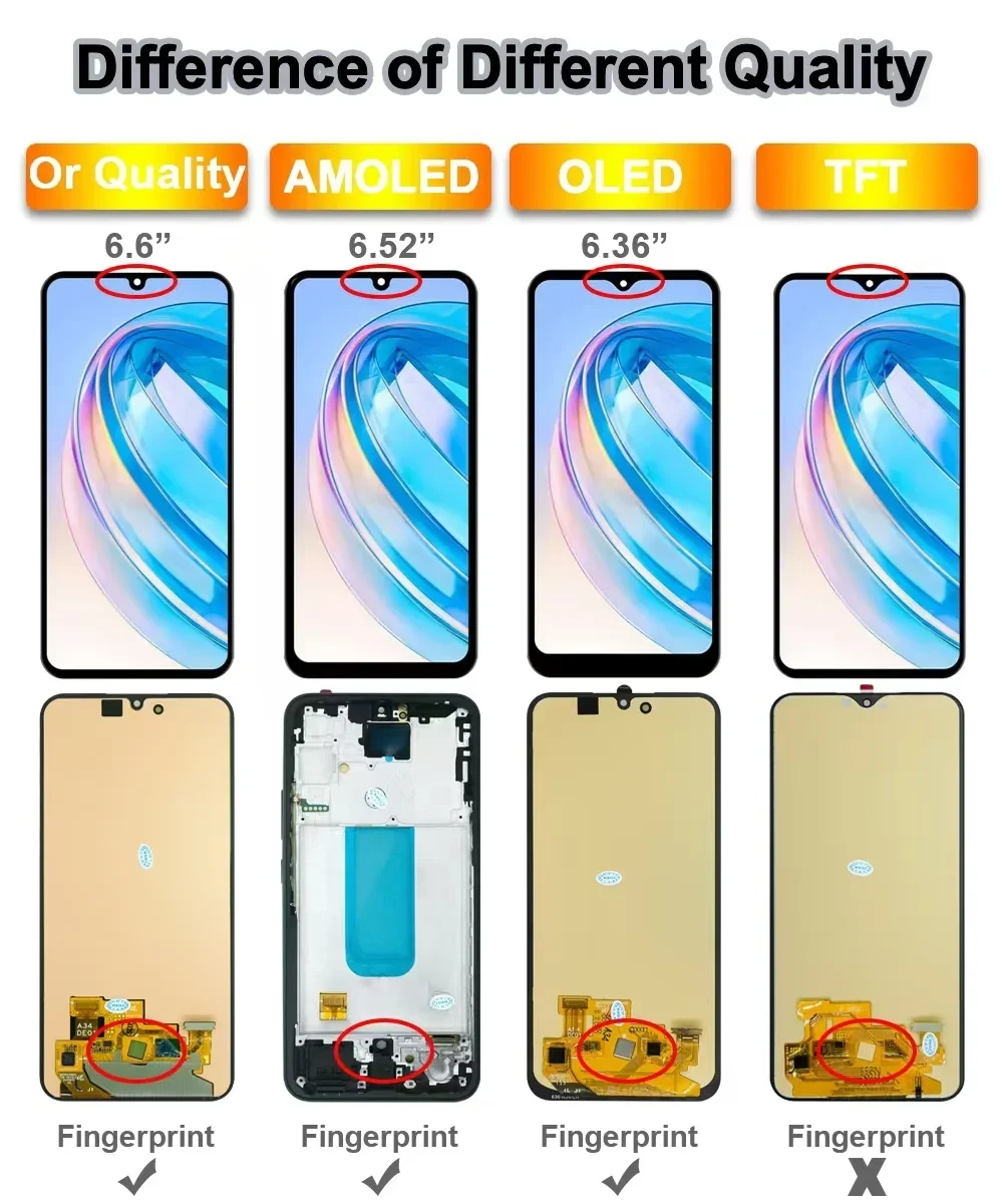 Tested AMOLED for Samsung Galaxy A34 5G LCD Display Touch Screen Digitizer Replacement for Samsung A34 5G LCD A346E A346B A346M