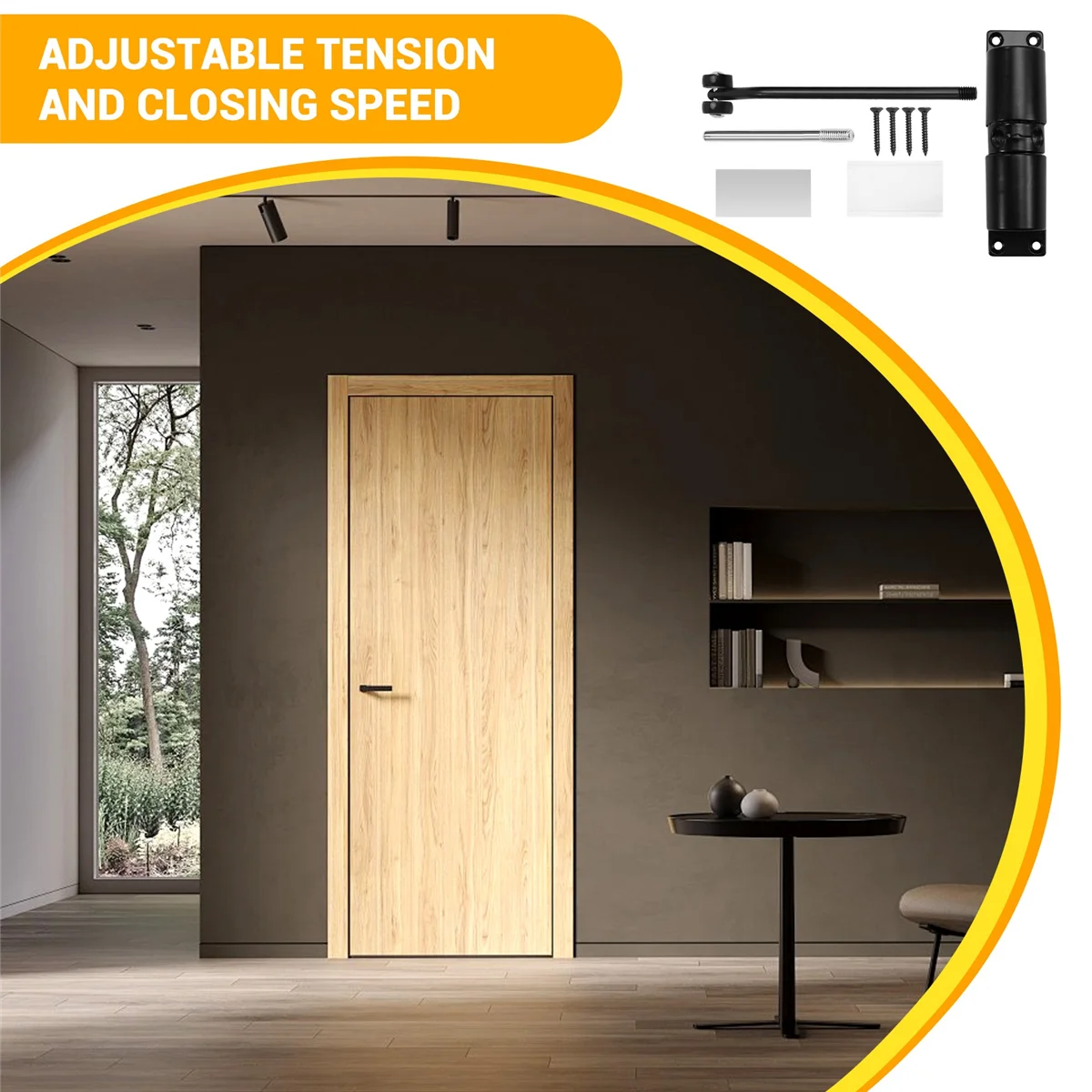 자동 문짝 클로저 금속 조정 가능한 헤비 듀티 안전 용수철, 소음기 변환 힌지 문짝, 내부 외부 블랙