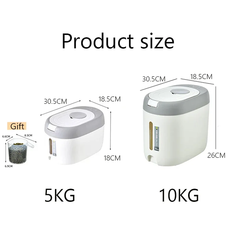 5Kg/10Kg Rice Dispenser Kitchen Organizer and Storage Container Home Box Cereal Jar Container for Cereals