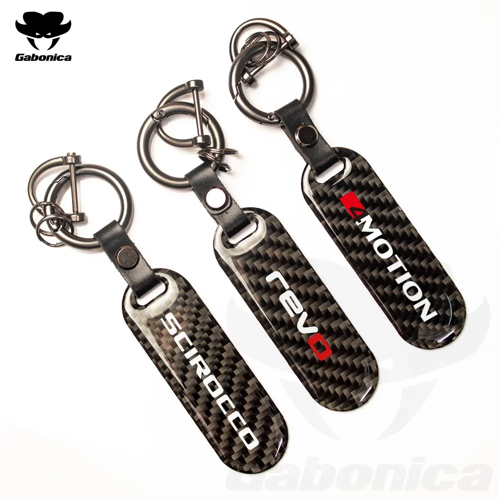 New Carbon fiber Keychain Key Ring Car Styling For VW Volkswagen SCIROCCO 4MOTION GTI R revo Tiguan MK2 4x4 Car Auto Accessories