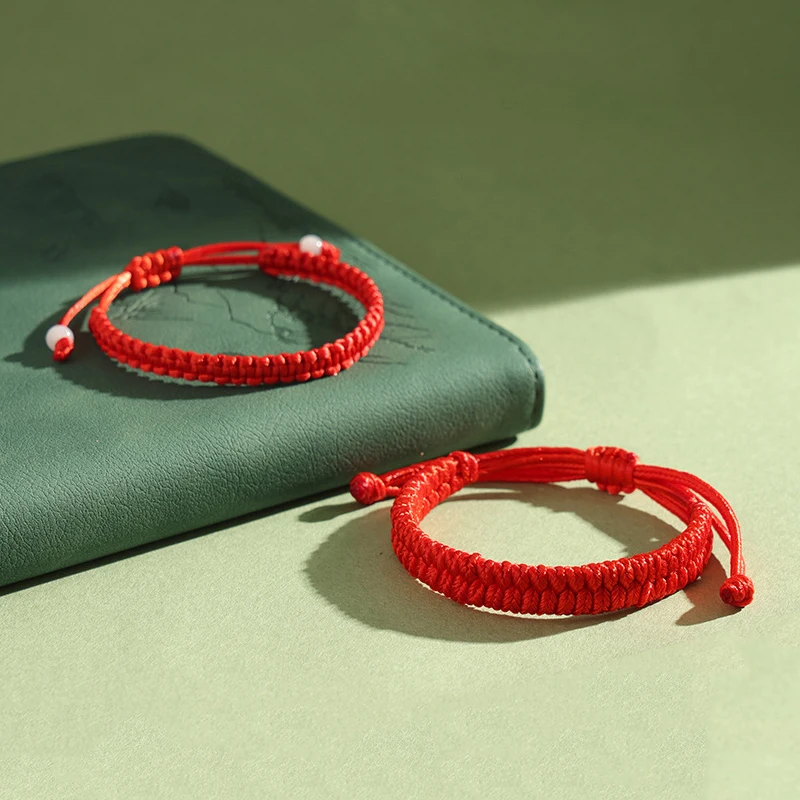 1pc Simple Red String Braided Bracelet Lucky Kabbalah Bracelets For Protection Good Luck For Success Amulet Jewelry Decor