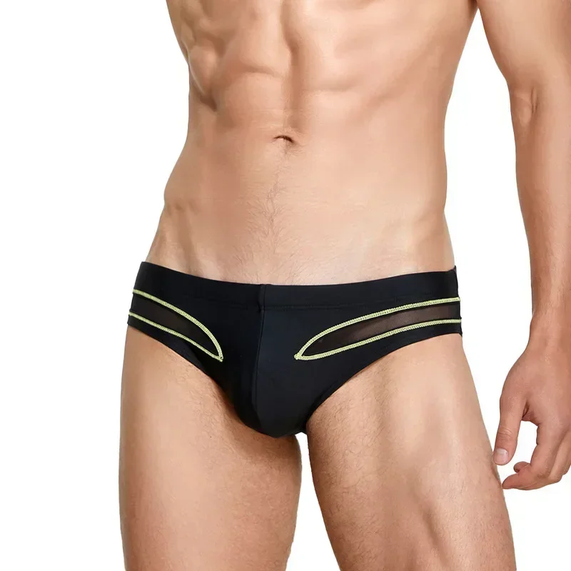 Men's Swimming Briefs Hot Spring Swimwear Hollow Bikini Summer Seaside Beach Board Shorts Beachwear Hot Spring Pool Bathing Suit