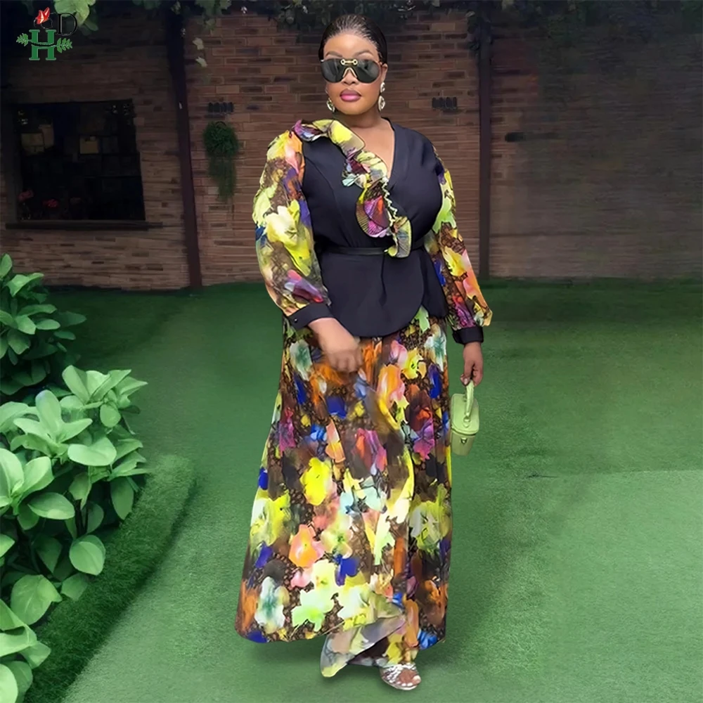 

H&D 2025 New Plus Size African Party Dresses For Women 2025 New Fashion Dashiki Ankara Wedding Gowns Elegant Turkey Maxi Dress