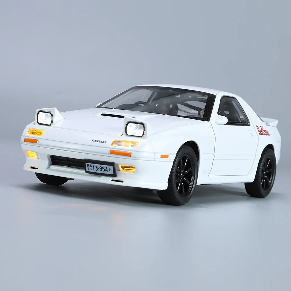 1:24 INITIAL D Mazda RX7 RX-7 Supercar Alloy Model Car Toy Diecasts Metal Casting Sound and Light Car Toys For Children Vehicle